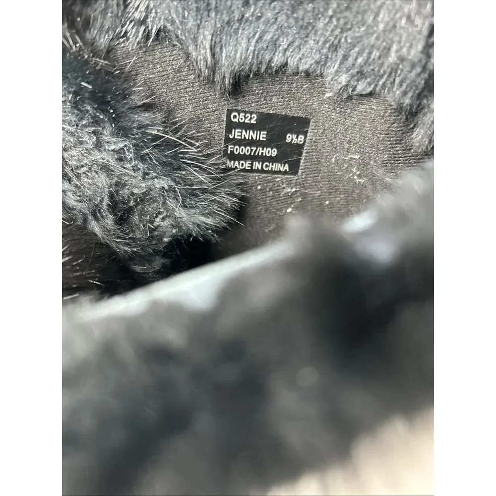 Coach Jennie Signature Rabbit Fur Black & Red Plaid Boots RARE‎ Size 9.5 EUC